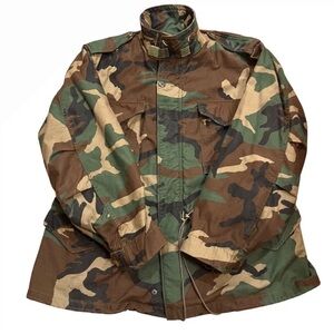 Vintage 1982 Camouflage Field Jacket Coat Cold Weather Large Reg Alpha M65